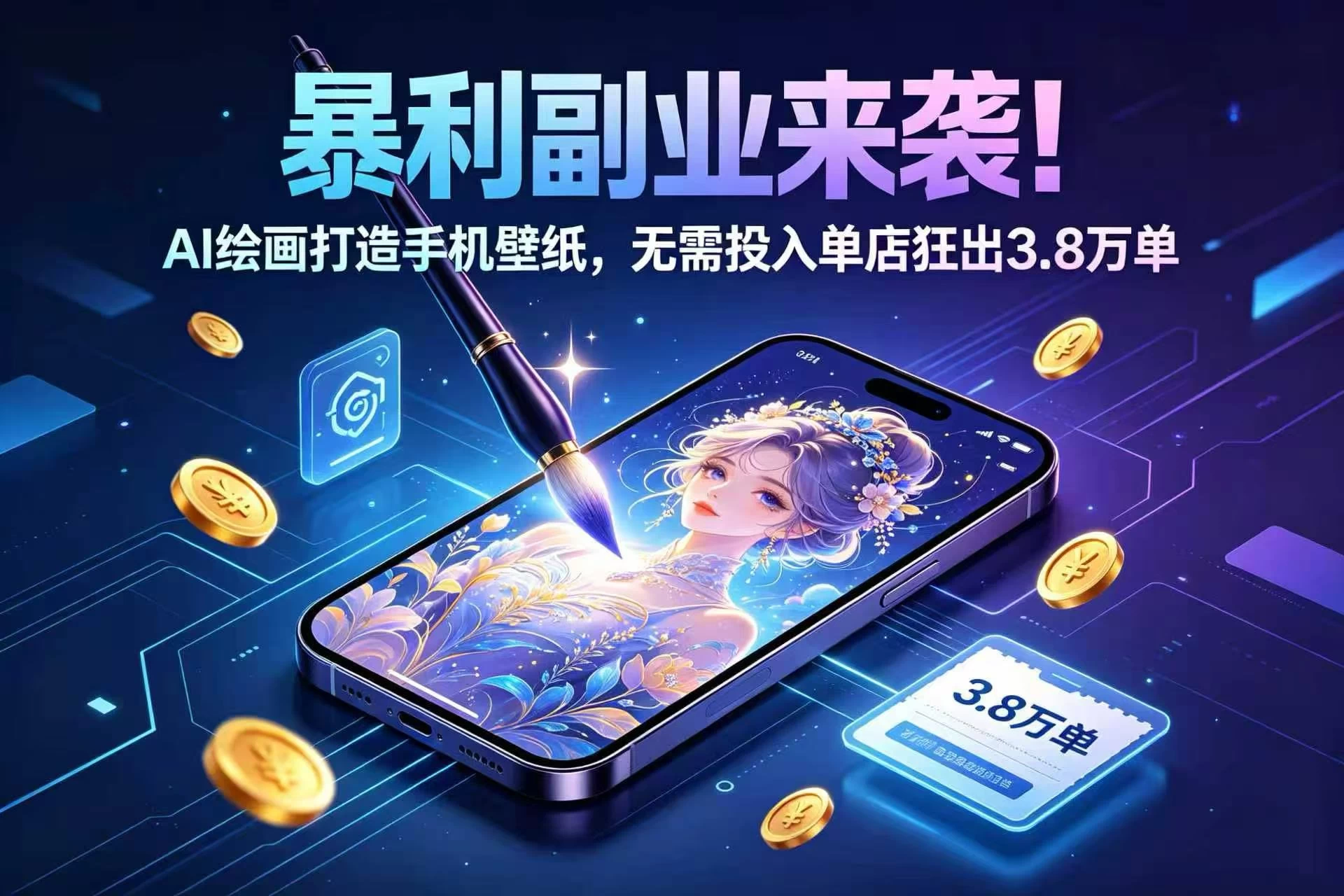 暴利副业来袭！AI 绘画打造手机壁纸，无需投入单店狂出 3.8 万单